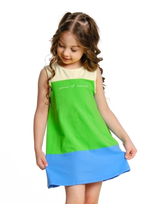 Платье для девочек Mini Maxi, модель 3311, цвет салатовый/голубой