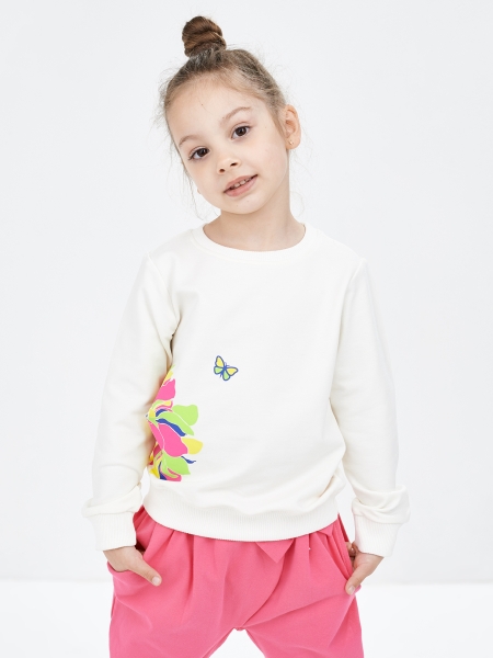 Свитшот для девочек Mini Maxi, модель 3781, цвет белый 