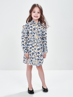 Платье для девочек Mini Maxi, модель 6365, цвет голубой/мультиколор