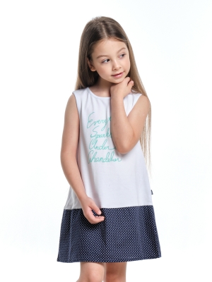Платье для девочек Mini Maxi, модель 3315, цвет белый/синий