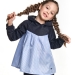 Джемпер для девочек Mini Maxi, модель 6259, цвет темно-синий/клетка 