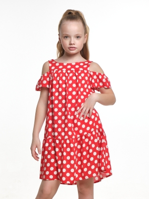Платье для девочек Mini Maxi, модель 7180, цвет красный/мультиколор