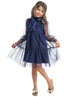 Платье для девочек Mini Maxi, модель 7360, цвет синий/мультиколор