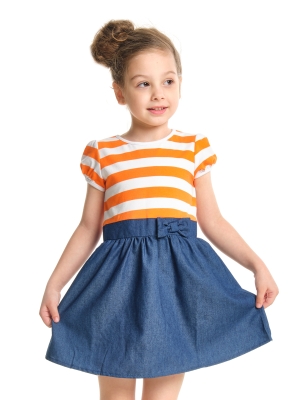 Платье для девочек Mini Maxi, модель 2742, цвет оранжевый/мультиколор