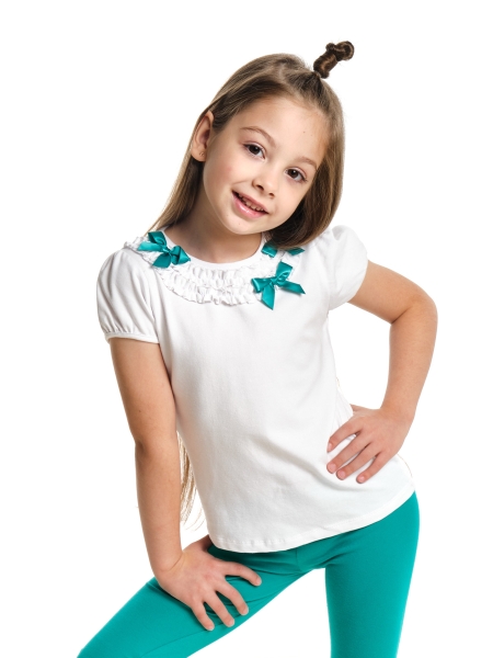 Блузка для девочек Mini Maxi, модель 0604, цвет белый 