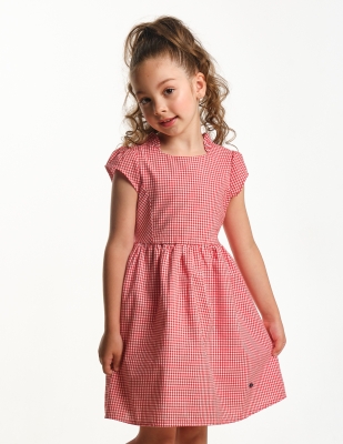 Платье для девочек Mini Maxi, модель 6248, цвет клетка/красный/белый