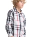 Рубашка для мальчиков Mini Maxi, модель 33kh176a, цвет серый/белый/клетка 