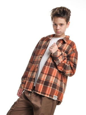 Рубашка для мальчиков Mini Maxi, модель 7454, цвет коричневый