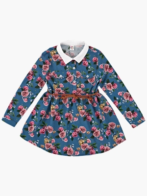 Платье для девочек Mini Maxi, модель 6049, цвет синий/мультиколор