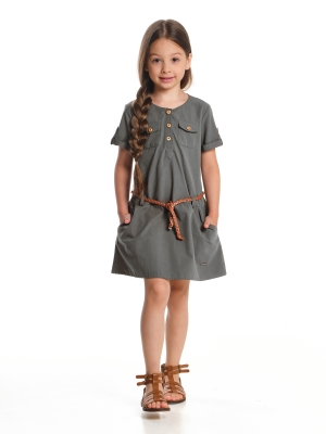 Платье для девочек Mini Maxi, модель 4430, цвет хаки/коричневый