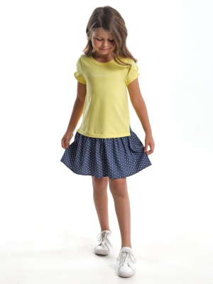Платье для девочек Mini Maxi, модель 3017, цвет желтый/мультиколор