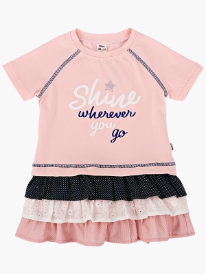 Платье для девочек Mini Maxi, модель 3939, цвет кремовый/розовый/мультиколор