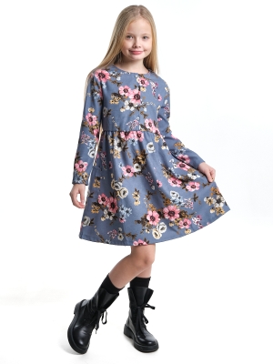 Платье для девочек Mini Maxi, модель 7844, цвет синий/мультиколор/мультиколор