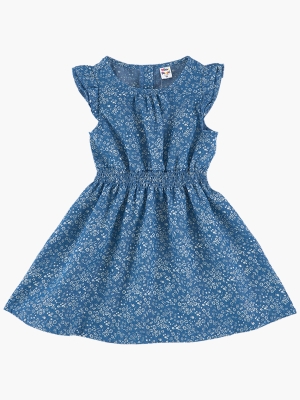 Платье для девочек Mini Maxi, модель 6347, цвет синий/мультиколор