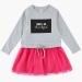 Платье для девочек Mini Maxi, модель 6860, цвет серый/малиновый 