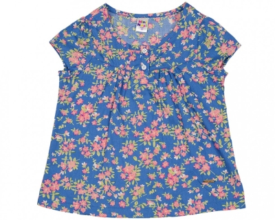 Блузка для девочек Mini Maxi, модель 2016, цвет синий/мультиколор