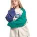 Свитшот для девочек Mini Maxi, модель 8065, цвет бежевый/синий/зеленый 