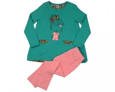 Комплект одежды для девочек Mini Maxi, модель 3837/3838, цвет бирюзовый