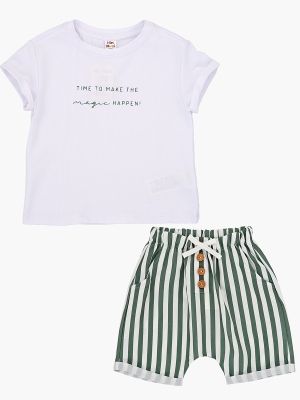 Комплект одежды для девочек Mini Maxi, модель 7496/7207, цвет белый/мультиколор