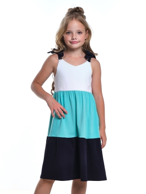 Платье для девочек Mini Maxi, модель 7595, цвет белый/бирюзовый