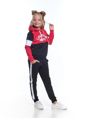 Спортивный костюм для девочек Mini Maxi, модель 7250, цвет красный/черный