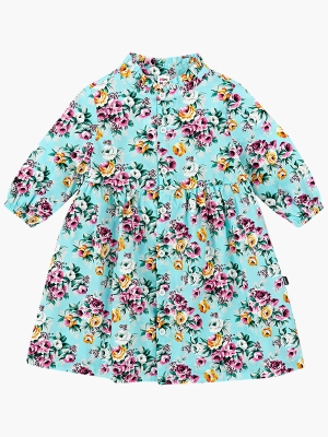 Платье для девочек Mini Maxi, модель 2140, цвет бирюзовый/мультиколор