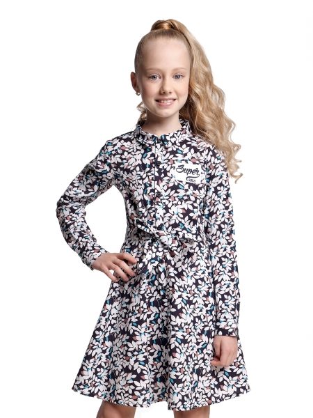 Платье для девочек Mini Maxi, модель 6206, цвет синий/мультиколор 