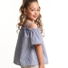 Блузка для девочек Mini Maxi, модель 7126, цвет синий/мультиколор 