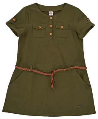 Платье для девочек Mini Maxi, модель 4430, цвет хаки/коричневый