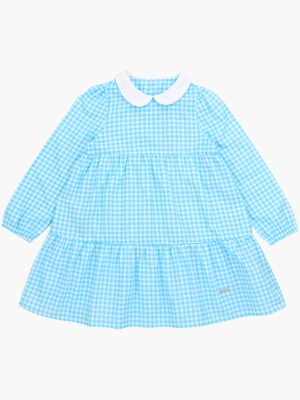 Платье для девочек Mini Maxi, модель 7587, цвет голубой/клетка