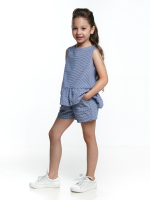 Комплект одежды для девочек Mini Maxi, модель 7140/7141, цвет синий/клетка