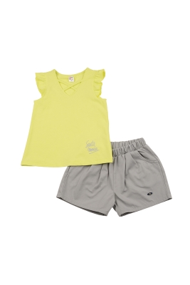 Комплект одежды для девочек Mini Maxi, модель 6304/6305, цвет желтый/серый