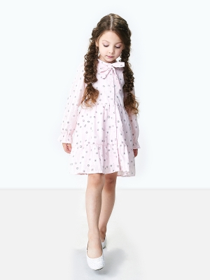 Платье для девочек Mini Maxi, модель 6252, цвет розовый/мультиколор