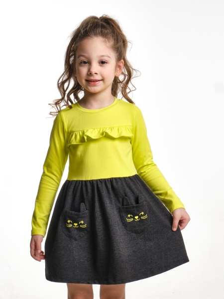 Платье для девочек Mini Maxi, модель 2626, цвет неон/черный 