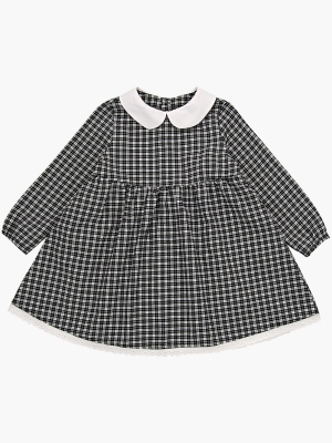 Платье для девочек Mini Maxi, модель 7784, цвет черный/белый/клетка