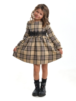Платье для девочек Mini Maxi, модель 6830, цвет бежевый/черный