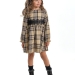 Платье для девочек Mini Maxi, модель 6830, цвет бежевый/черный 