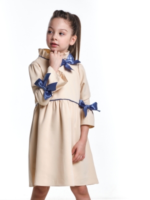 Платье для девочек Mini Maxi, модель 7400, цвет бежевый/синий