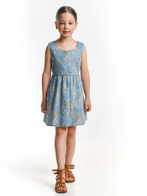 Платье для девочек Mini Maxi, модель 3356, цвет голубой/мультиколор