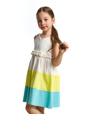 Платье для девочек Mini Maxi, модель 3146, цвет белый/бирюзовый