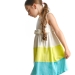 Платье для девочек Mini Maxi, модель 3146, цвет белый/бирюзовый 