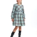 Платье для девочек Mini Maxi, модель 7351, цвет бирюзовый/клетка 