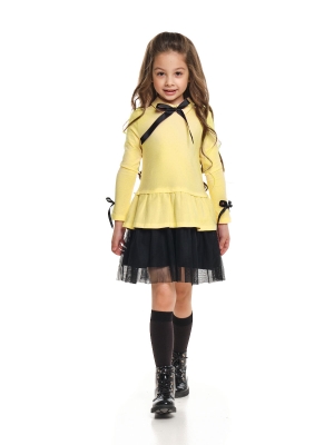 Платье для девочек Mini Maxi, модель 7312, цвет желтый/черный/меланж
