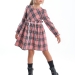 Платье для девочек Mini Maxi, модель 7351, цвет розовый/мультиколор/клетка 