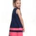 Платье для девочек Mini Maxi, модель 2912, цвет синий/коралловый 
