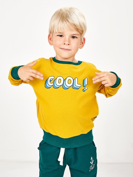 Свитшот для мальчиков Mini Maxi, модель 6791, цвет горчичный 