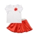 Комплект одежды для девочек Mini Maxi, модель 6189/6190, цвет белый/красный 