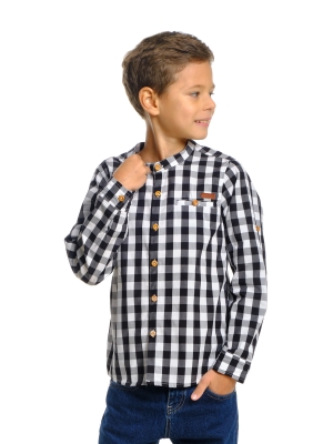 Рубашка для мальчиков Mini Maxi, модель 1881, цвет черный/мультиколор
