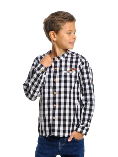 Рубашка для мальчиков Mini Maxi, модель 1881, цвет черный/мультиколор 