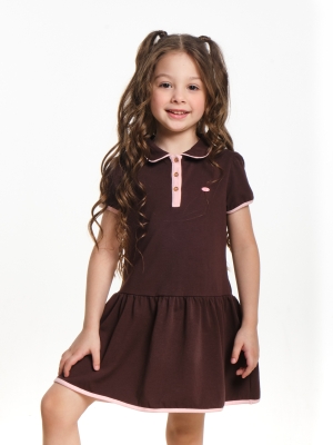 Платье для девочек Mini Maxi, модель 7008, цвет коричневый/розовый